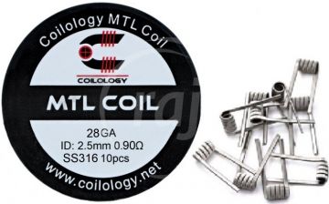 Coilology MTL predmotané špirálky SS316 0,9ohm 28GA 10ks