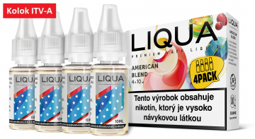LIQUA 4pack liquid (4x10ml) - American Blend (Americký miešaný tabak)  40ml / 6mg "A"