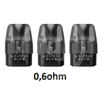 Elf Bar ELFX cartridge V2.0 0,6ohm 2ml 3pack (3ks v balení)